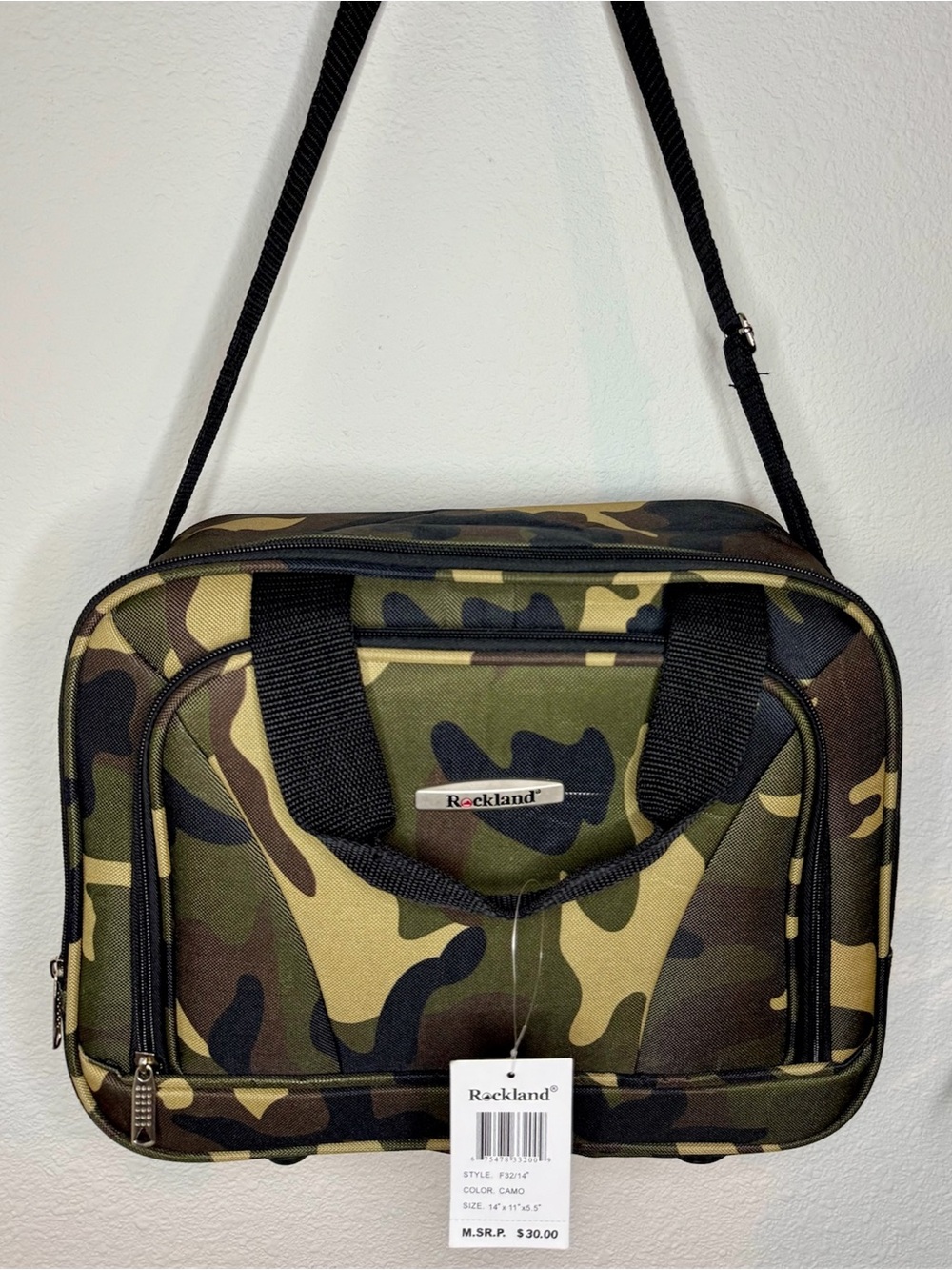 Rockland Camo Messenger Bag NWT Adjustable Shoulder Strap Travel Laptop Bag